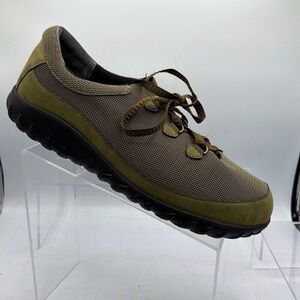 Drew Shine Barefoot Freedom Oxford Sneaker Women's 12WW  Olive Lace Up Comfort